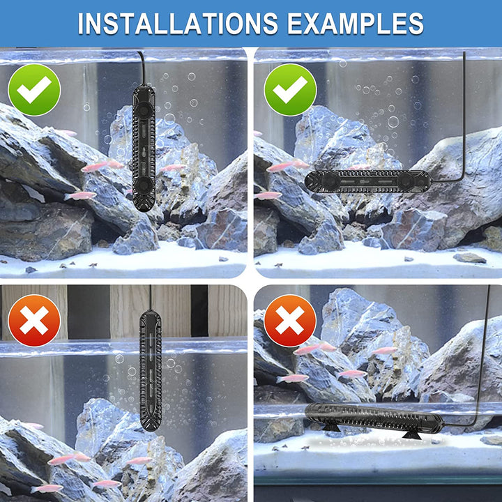 Aquarium Heater, 300W Fish Tank Heater with LED Digital Display & 5 Safety Protection, Submersible Aquarium Heater with 2 Suction Cup and 8.2Ft Cord for 40-75 Gallon Fish Tank.