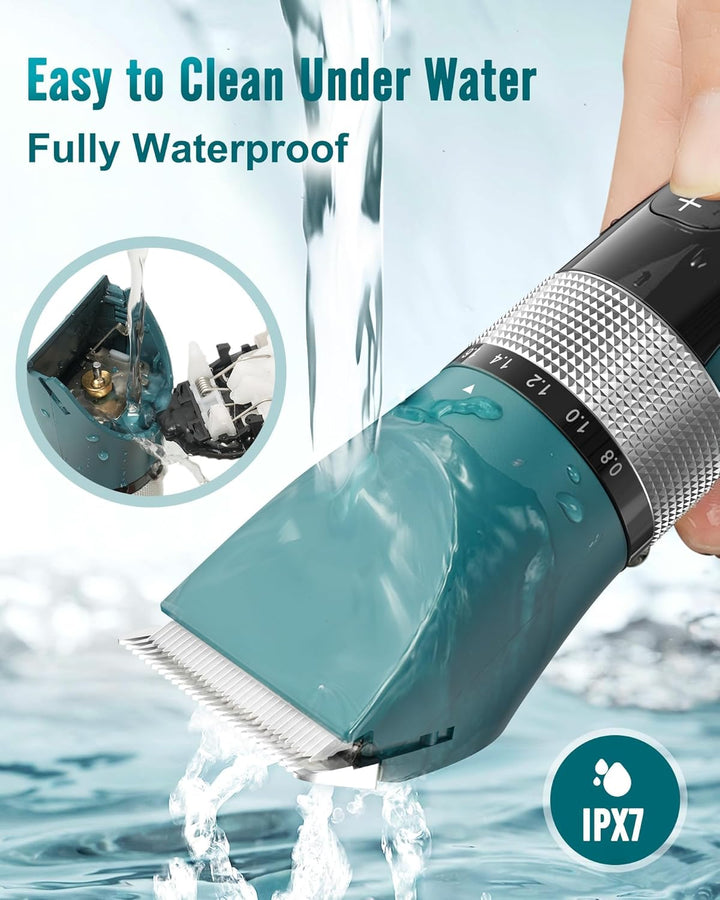 Cat Clippers for Matted Hair, 5-Speed Quiet Cat Grooming Kit, Cordless Pet Shaver for Long Hair,Waterproof Pet Hair Trimmer, Pet Clippers for Cats(Green)