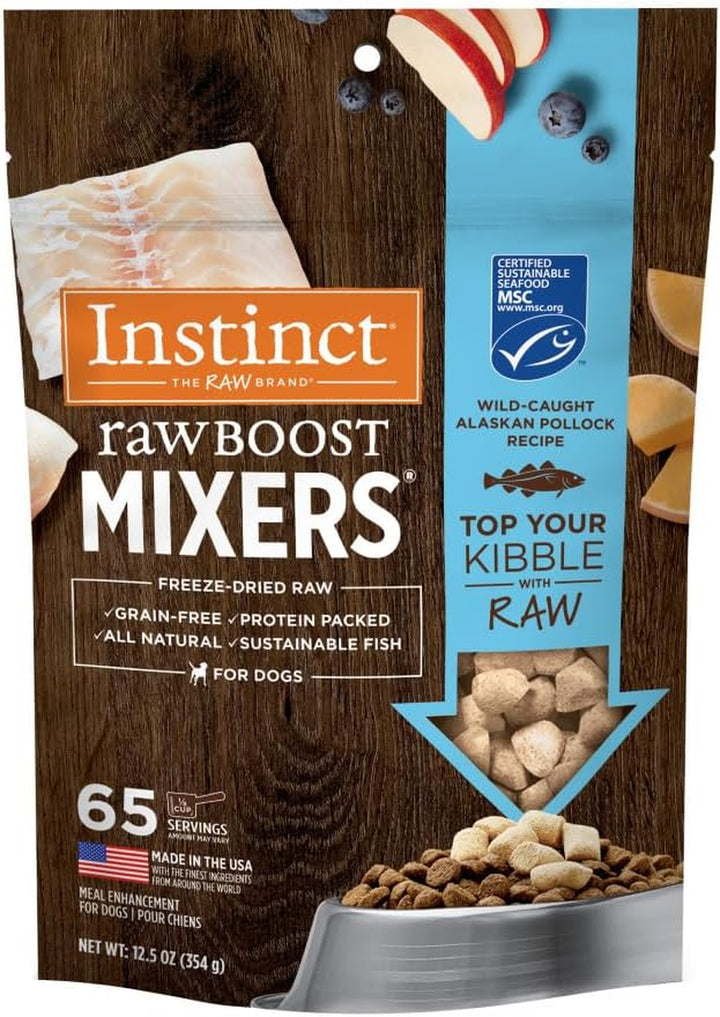 Raw Boost Mixers, Freeze Dried Dog Food Topper, Grain Free Recipe - All Natural Beef, 14 Oz. Bag