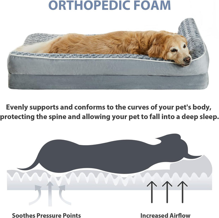 Orthopedic Dog Bed for Large Dogs-Big Waterproof Sofa Dog Bed with Removable Washable Cover, Washable Pet Bed with Waterproof Lining and Nonskid Bottom,Pet Bed for Large Dogs