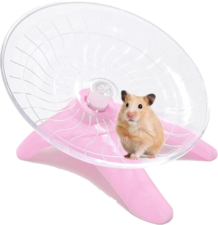 Hamster Flying Saucer Silent Running Exercise Wheel for Hamsters, Gerbils, Mice,Hedgehog and Other Small Pets Silent Running Wheel Hamster Wheel (White)