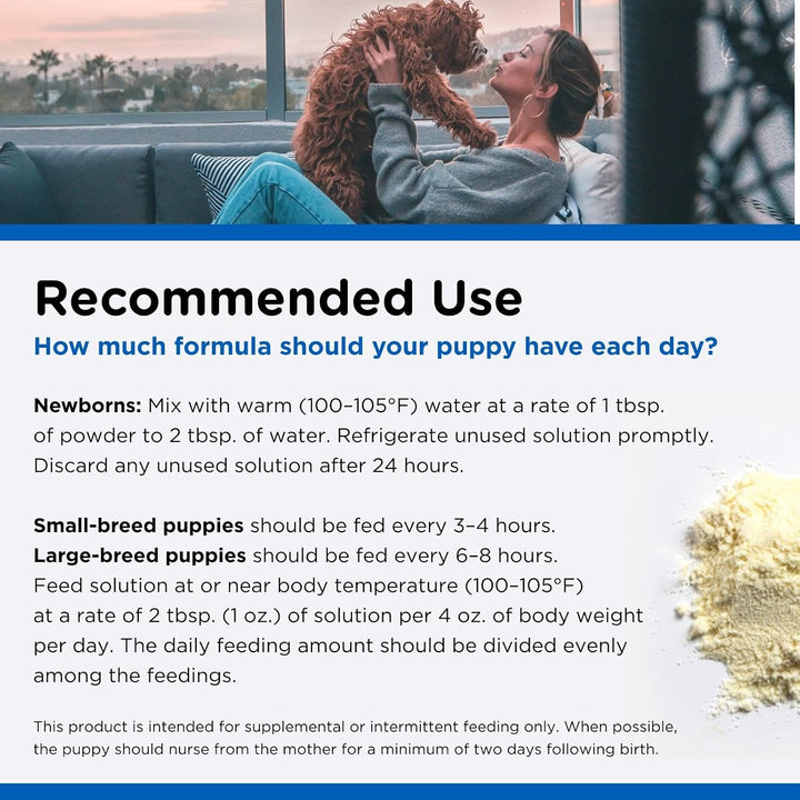 Milk Replacer for Puppies, Powdered Milk, Puppy Essentials, Dog Care, Veterinarian Recommended Dog Essentials, Whelping Supplies, Puppy Food, 12Oz