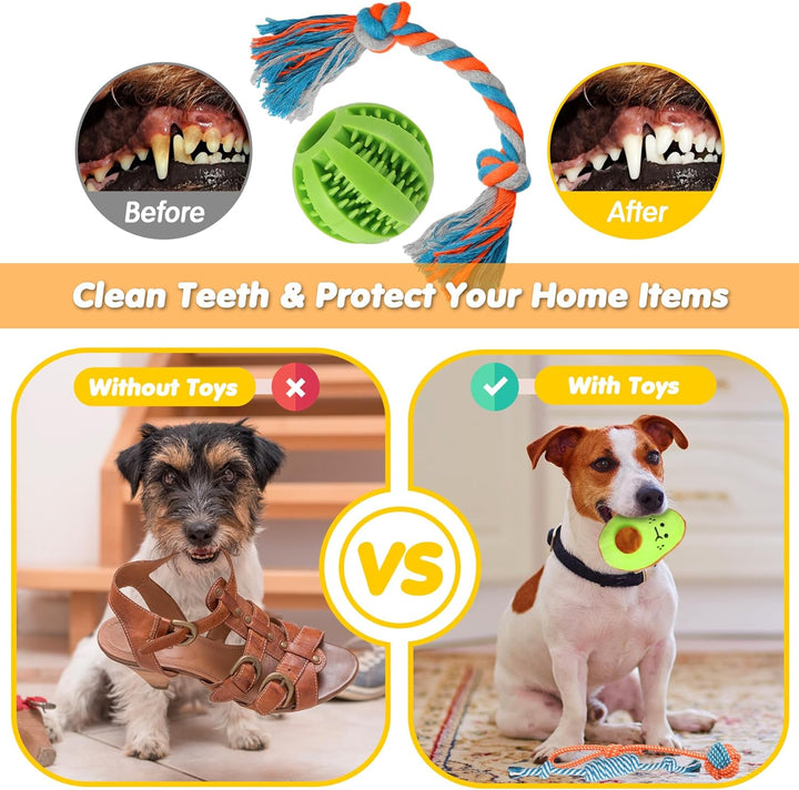 25 Pack Luxury Dog Chew Toys for Puppy, Dog Toys with Ropes, Treat Ball and Squeaky Puppy Toys for Teething Small Dogs