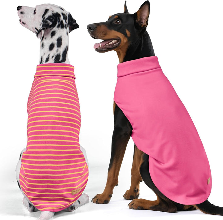 2Pack Dog Sweater Soft Dogs Clothes Warm Dachshund Clothes Turtleneck Pets Coats Dog Sweaters for Small Dogs Girl Pullover Small Pet Sweaters Stretchy Pet Sweatshirt