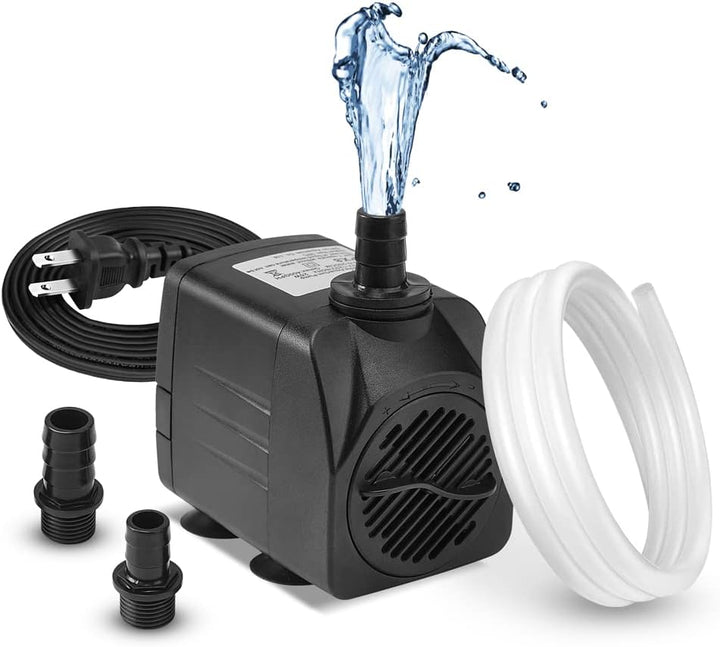 50GPH 3W Small Submersible Water Pump Mini Fountain Pump Ultra Quiet for Aquarium Fish Tank Pond Statuary Hydroponics
