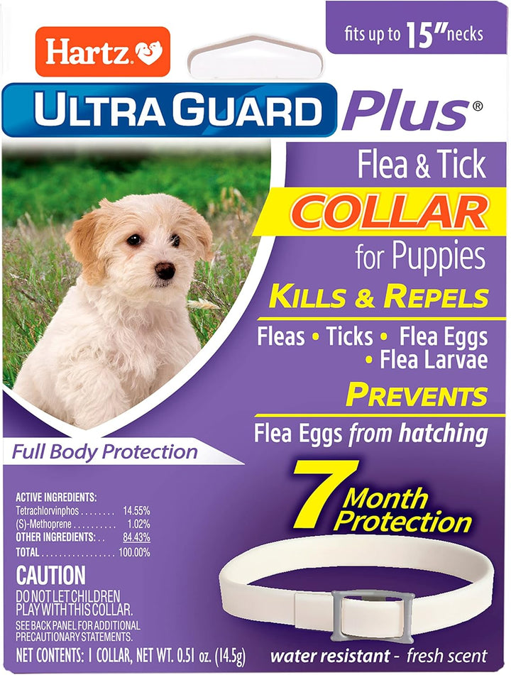 Ultraguard plus Flea & Tick Collar for Dogs and Puppies, 7 Month Flea and Tick Prevention and Protection per Collar, Reflective Orange, up to 22 Inch Neck