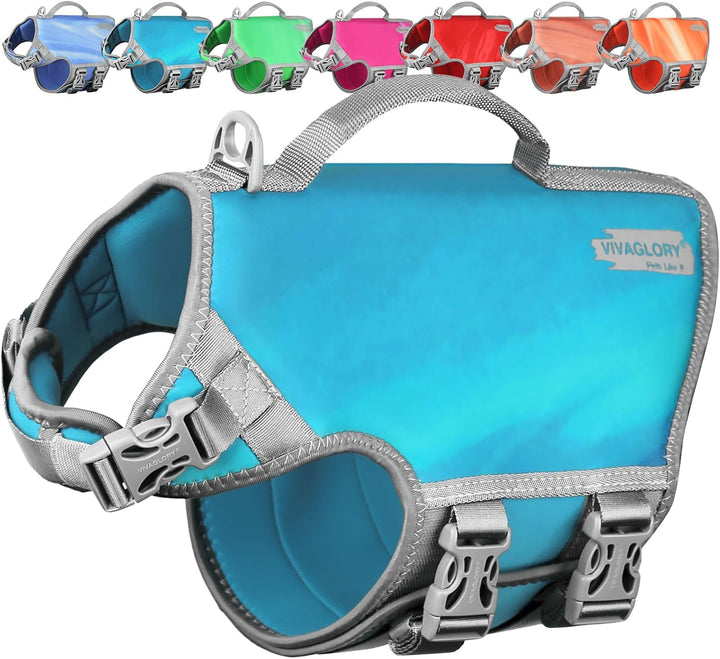 Neoprene Dog Life Vest, Dog Life Jacket for Swimming & Boating, Lightweight & Buoyancy for Puppy Doggy, Swimming Vest with Handle, XS, Raspberry Pink