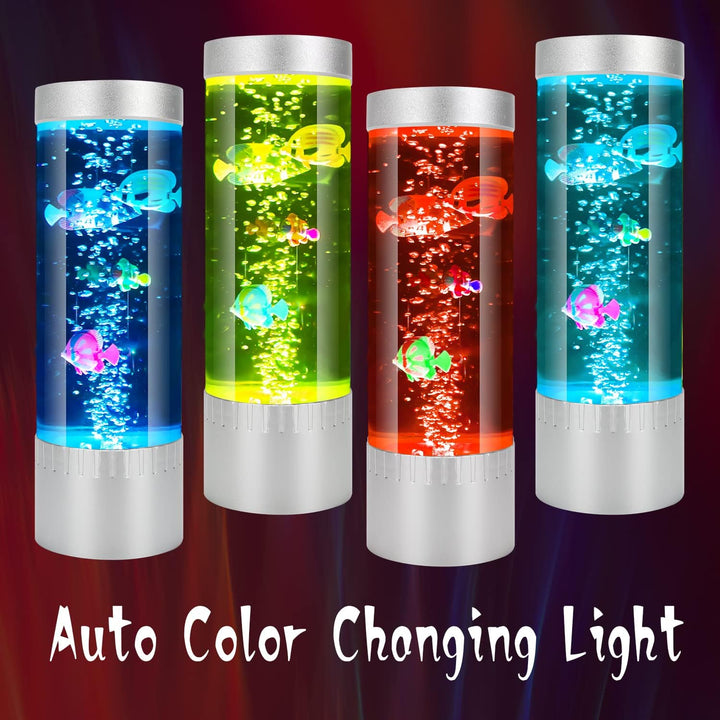 Bubble Fish Lamp, Sensory Bubble Tube Lamp, Artificial Fish Tank with Moving Fish, to Light up Your Life like a Lamp, Fish Tank Light and Aquarium Lamp, Excellent Gift for Kids & Adults
