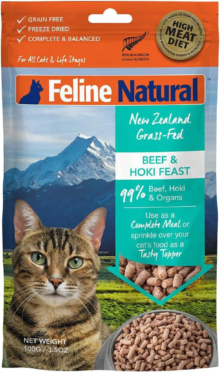 High Protein Dry Cat Food, Freeze-Dried Diet with 98% Meat, Organs & Seafood, No Peas, Grains, or Artificial Additives, Made in New Zealand, Chicken & Lamb, 11Oz