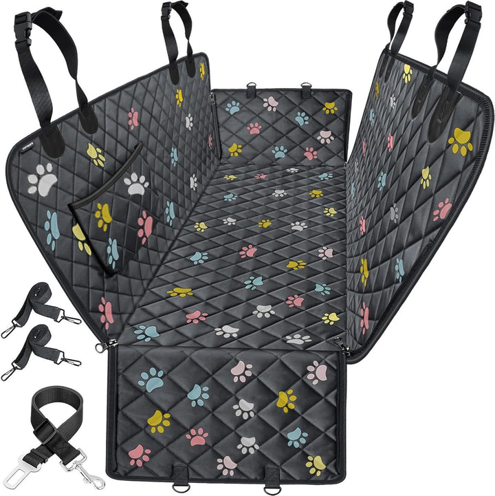 Dog Car Seat Cover for Pets 100% Waterproof Seat Cover Hammock 600D Heavy Duty Scratch Proof Nonslip Durable Soft Back Seat Covers for Cars Trucks and Suvs