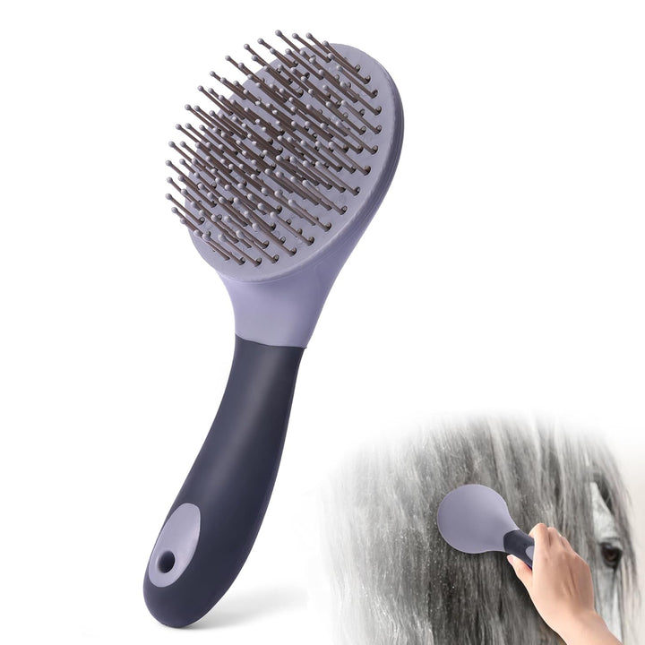 Equine Mane & Tail Combs Horse Brush Shedding Brush Grooming Tool for Horse (Purple)