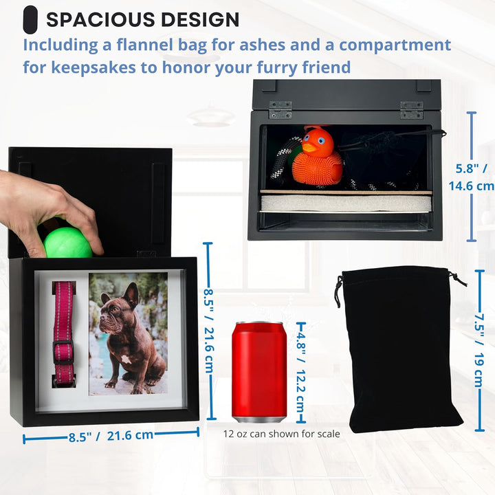 Large Dog Urn for Ashes, 4 Customizable Displays with Paw Print Ink Kit, 8.5X8.5X5.8 Pet Urns for Dogs Ashes, Pet Cremation Box, Cat Urn for Ashes, Dog Ashes Keepsake