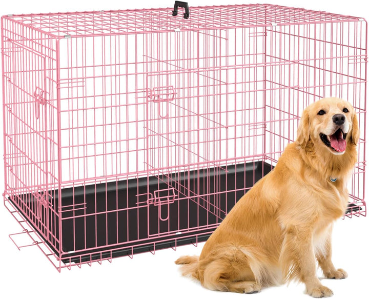 | Dog Crate | 18" | Black | Foldable Metal Kennel with Single Doors, Secure Slide-Bolt Latches, Leakproof Tray | Portable Dog Cage for Small Breeds | for Travel, Indoor & Outdoor Use