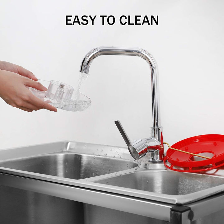 Hummingbird Feeder for Outdoors, 2 Pack, Leak-Proof, Easy to Clean and Refill, Saucer Humming Bird Feeder Plastic, Including Hanging Hook, with 5 Feeding Ports (16 Ounce/Pack)