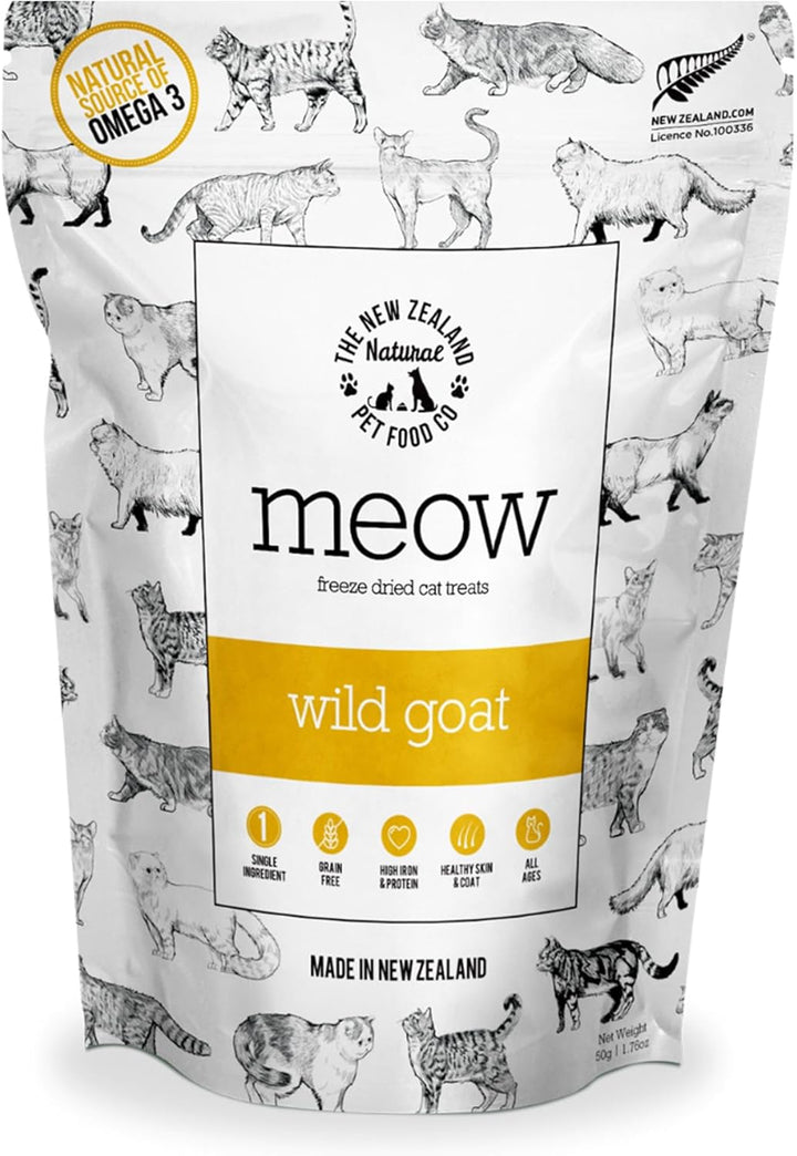 Meow Freeze Dried Cat Treats - New Zealand Green Mussel, High Protein, Healthy Cat Snacks and Toppers, All Natural for All Life Stages, 1.76 Oz