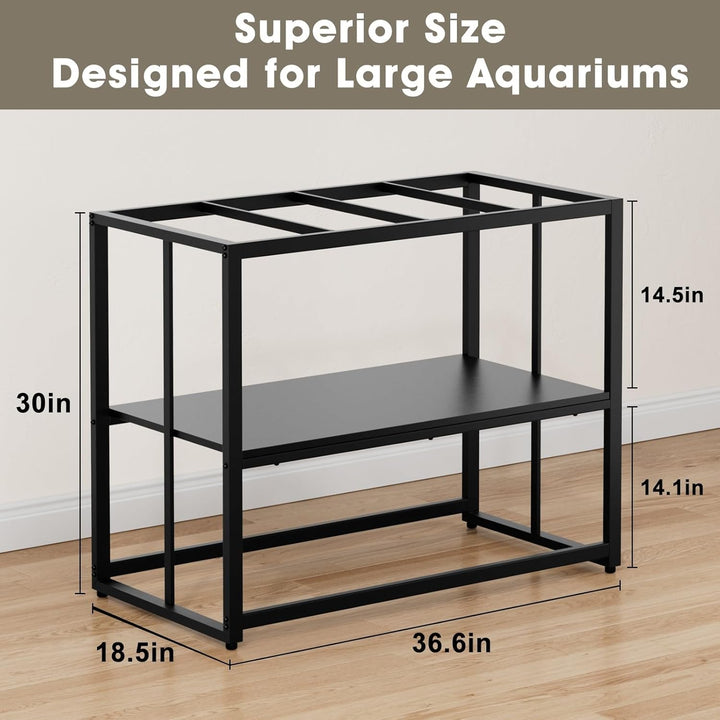 40 Gallon Fish Tank Stand 660LBS Capacity for Aquarium Stand Metal Fish Tank Stand 38.2"X18.5"X29.5" Dual-Layer Design Terrarium Stand Ideal for Home and Office