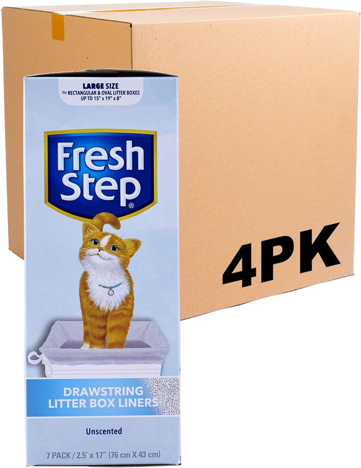 Drawstring Litter Box Liners Scented, Large Size 30" X 17" - 7 Count