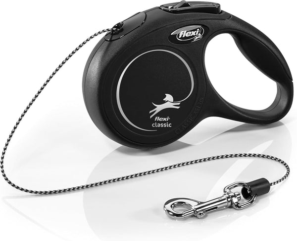 New Classic Cord Retractable Cat Leash - X-Small – 10 Ft., Black | Tangle-Free Pet Walking Leash with One-Handed Brake, Pause, Lock | German Quality Product