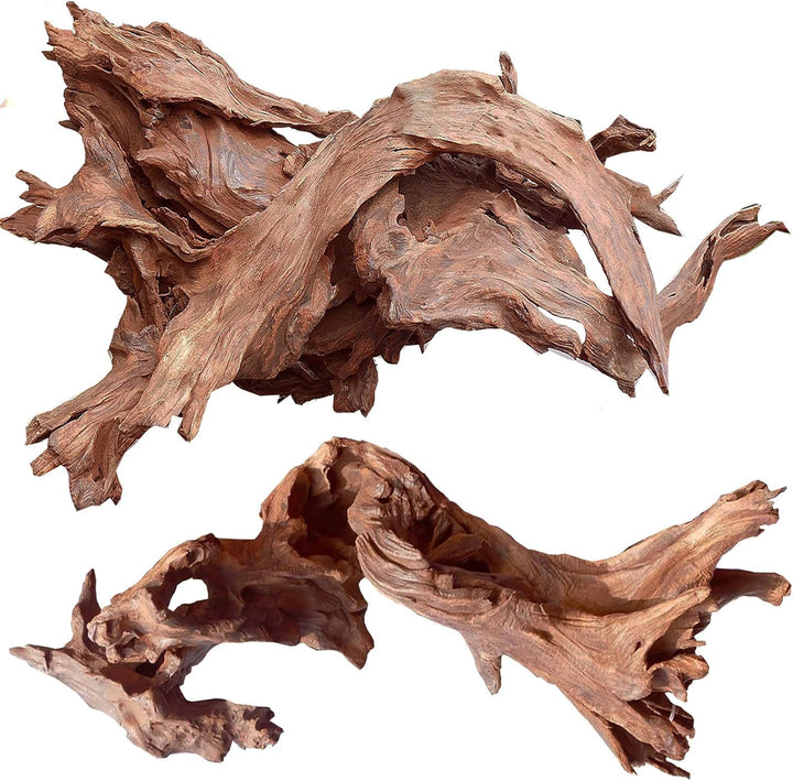 Natural Aquarium Driftwood for Fish Tanks & Reptile Terrariums – Safe Fish Tank Decorations, Unique Twisted Branches 3-Piece 7-11 Inch Low Tannin, Easy to Sink