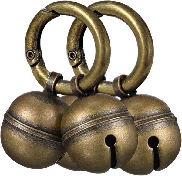 Dog Bells for Pet Tracking, 4 Extra Loud Dog and Cat Bells for Collar,Copper Bells with Quick Clips