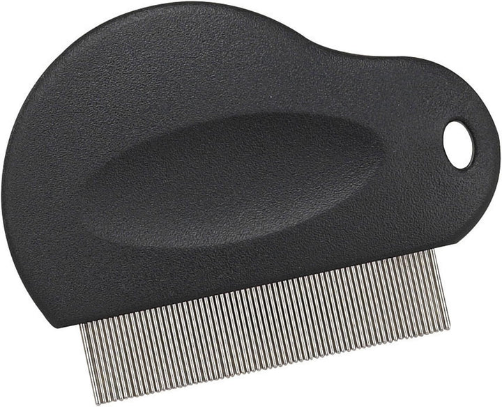 Contoured Grip Flea Combs — Ergonomic Combs for Removing Fleas, Black, 3-Inch