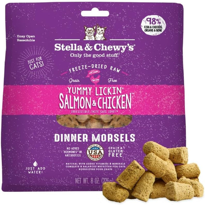 Freeze-Dried Raw Cat Dinner Morsels - Premium Chicken Recipe with 98% Cage-Free Meat & Organs - Natural Grain-Free Cat & Kitten Food - Made in USA - 3.5 Oz