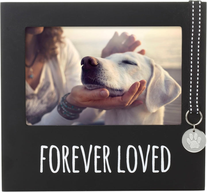 Forever Loved Pet Keepsake Picture Frame, Photo Frame for Pet Owners and Dog Lovers, Ideal Memorial Gift for Loss of Dog and Pet Remembrance, Wall Mount and Tabletop Frame, Black