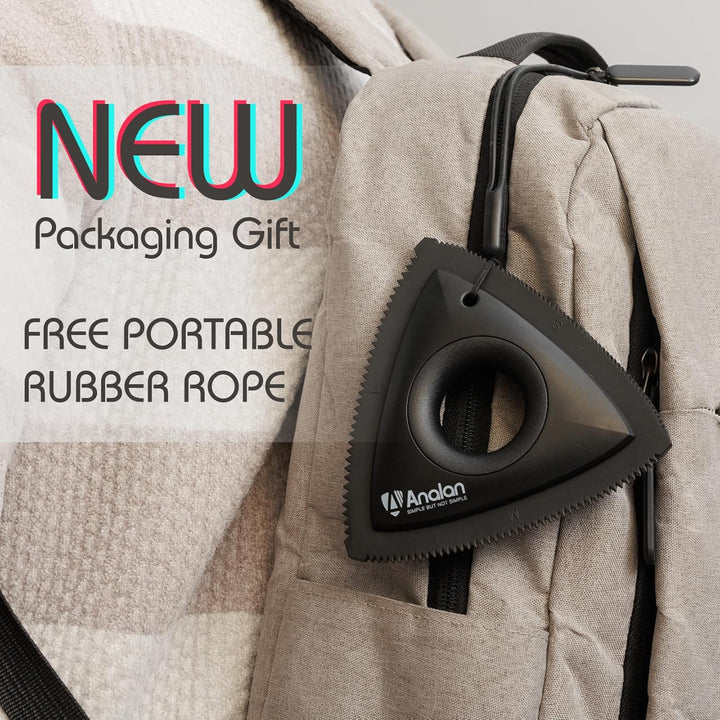 Mini Pet Hair Remover for Car Detailing Supplies, Carpet Dog Hair Remover for Car Interior, Triangle Dog Hair Remover for Auto Detailing, Couch, Furniture, Lint, Carpet (Jet Black)