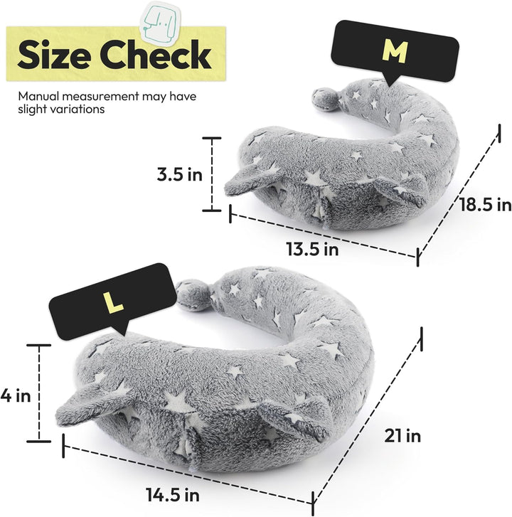 Dog Calming Pillow, Glow in the Dark Dog Put Head On, Soft Question Mark Pillows for Dogs, Kids, Adults, Washable Dog Bed Pillow, Cozy Dog Body Pillow (M Gray)