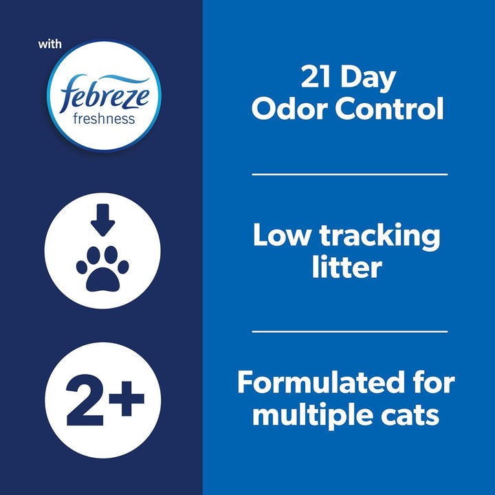 Clean Paws Cat Litter with Febreze Freshness, Advanced Multi Cat Low Tracking Clumping Litter, 37 Lbs. (2 X 18.5 Lb. Box)