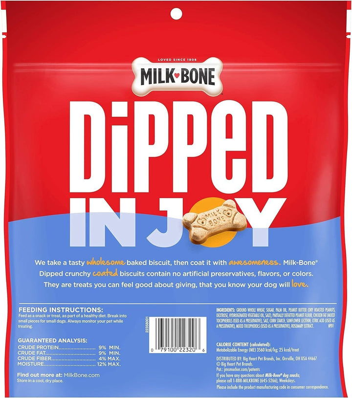 Dipped Dog Treat Biscuits Baked with Real Peanut Butter, 32 Ounce (Pack of 2)
