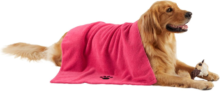 Pet Grooming Towel Collection Absorbent Microfiber X-Large, 41X23.5", Embroidered Gray