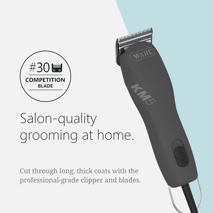 Pro Animal Curly Coat - KM 2-Speed Pro Clipper - Cat & Dog Grooming Clipper for Pet Care - Great for Poodles & Golden Doodles - Includes 2 Stainless Steel Guide Combs - Gunmetal