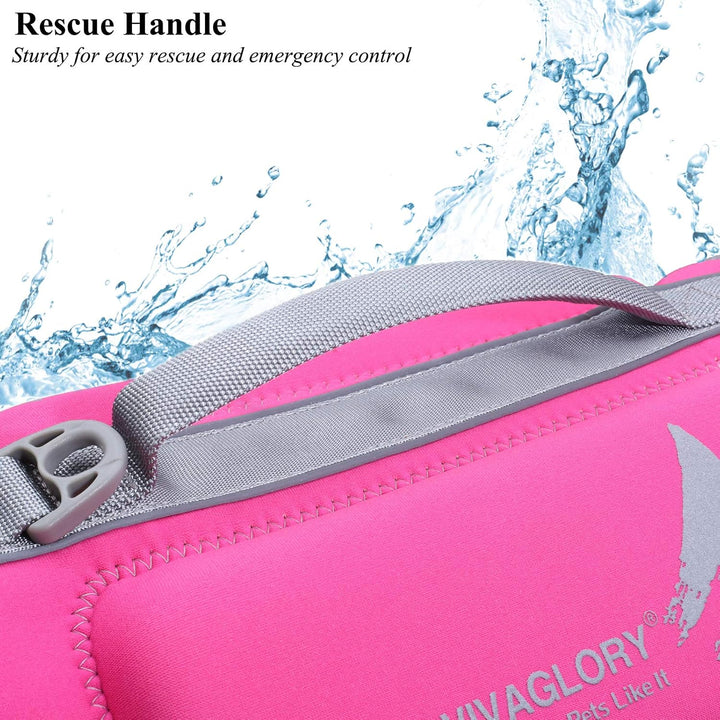 High Buoyancy Dog Life Vest, Swimming Vest with Handle, Dog Life Jacket for Swimming & Boating, Buoyancy for Puppy Doggy, S, Pink