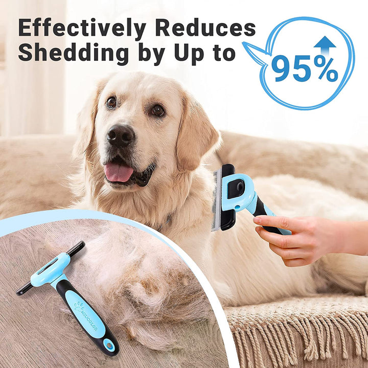 Pet Grooming Brush, Deshedding Tool for Dogs & Cats, Effectively Reduces Shedding by up to 95% for Short Medium and Long Pet Hair