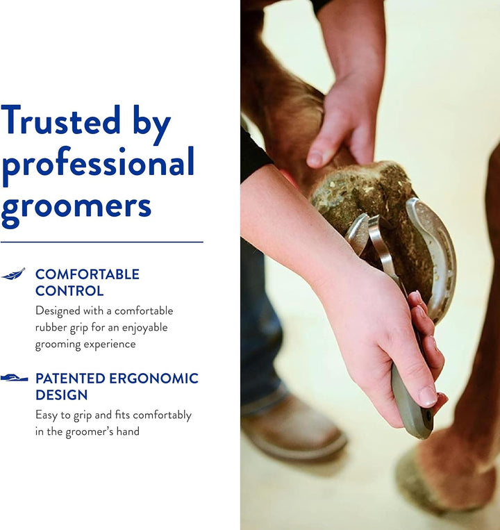 Professional Animal Equine Grooming Horse Hoof Pick (#858710) - Horse Hoof Pick for Grooming - Ergonomic, Comfort Rubber Handle - Horse Cleaning Tool - Black