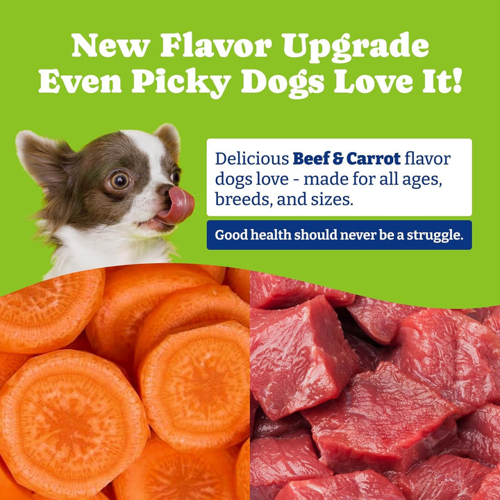 Flea and Tick Prevention for Dogs Chewable - 170 Soft Chews, Duck & Pear Flavor, Beef & Carrot Flavor