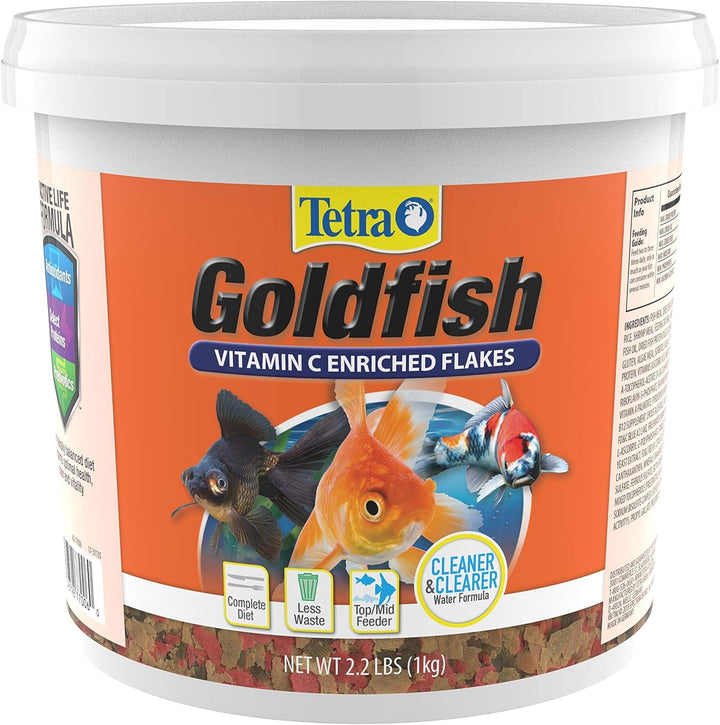 Goldfish Flakes, Nutritionally Balanced Diet for Aquarium Fish, Vitamin C Enriched Flakes, 7.06 Oz