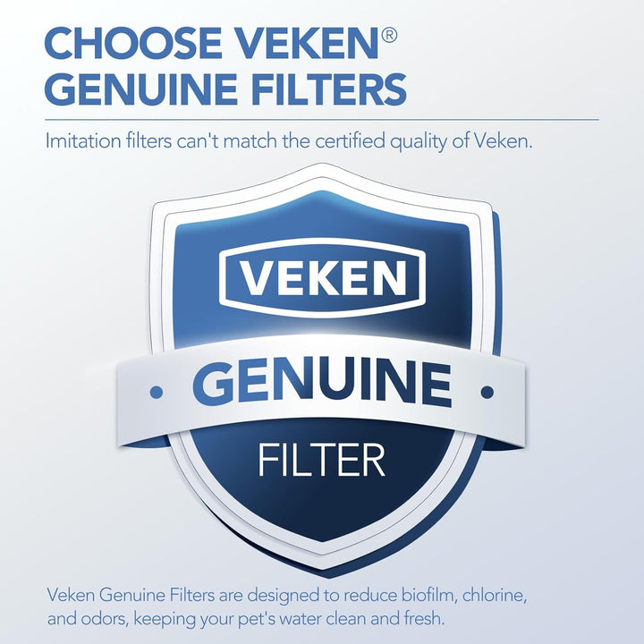 Cat Water Fountain Filters, 8 Pack Replacement Filters & 8 Pack Replacement Pre-Filter Sponges Set for 50Oz, 84Oz, 95Oz Automatic Pet Fountain Dog Water Dispenser