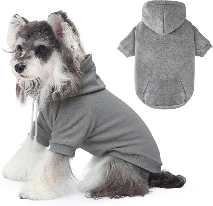 Dog Basic Hoodie Ultra-Soft Dog Clothes Cold Weather Sweaters for Medium Large Dogs Breathable Cozy Fabric Pet Coat Warm Stylish Sweatshirt with Leash Hole Pocket Dogs Jacket for Cats Boys Girls