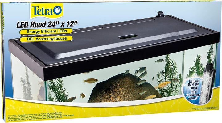 LED Hood 30 Inches by 12 Inches, Low-Profile Aquarium Hood with Hidden Lighting