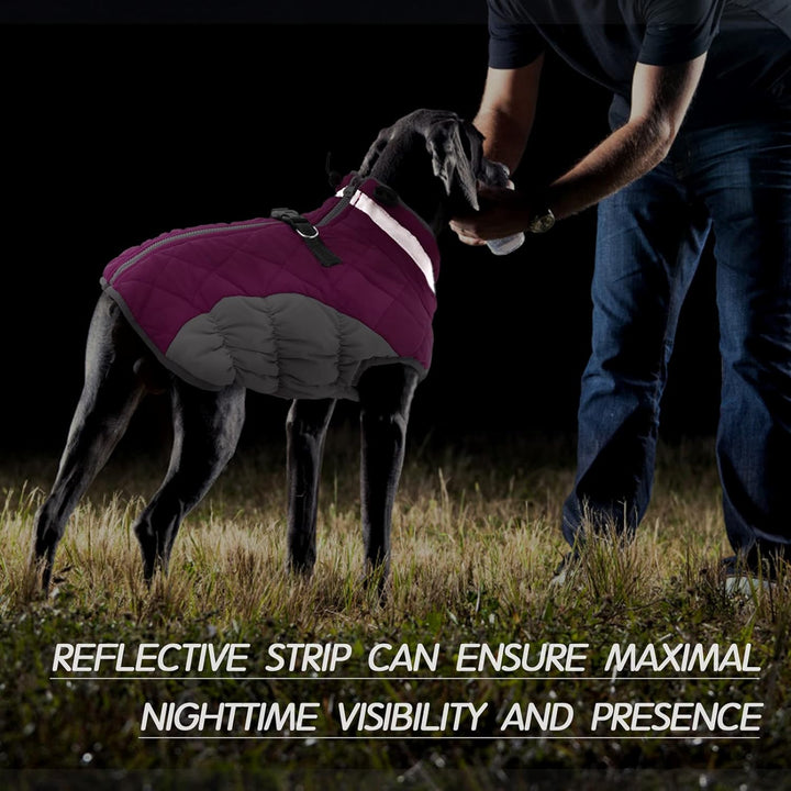 Dog Coat for Small Dogs,Waterproof Dog Winter Jacket with Harness Built in Puppy Cold Weather Coats Reflective Pet Vest with Zipper Warm Fleece Dogs Snowsuit Windproof Pink S