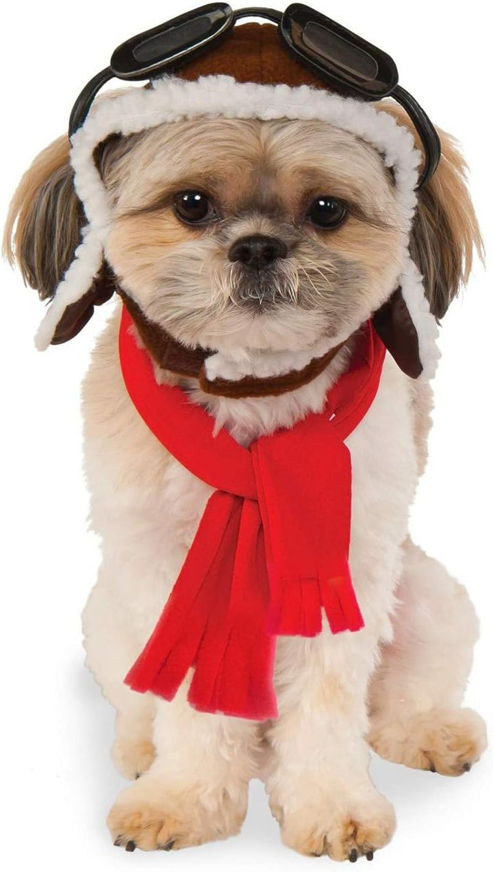 Aviator Pet Hat & Scarf Set for Dogs or Cats, M/L