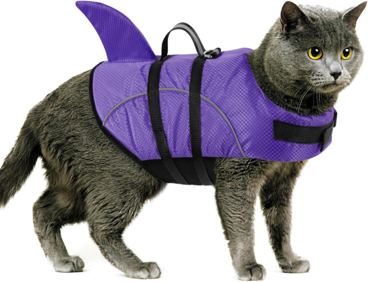 Ripstop Dog Life Jacket Shark Life Vest for Dogs, Safety Lifesaver with High Buoyancy and Lift Handle for Small and Medium Breeds（Rose Red XS）