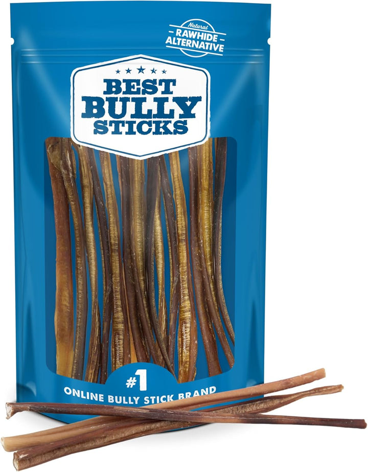 6 Inch Odor-Free Bully Sticks - 20 Count (Pack of 1) - Bulk Bag, Odorless Natural Grass-Fed Beef, Easily Digestible, No Grain or Rawhide, Ideal for Big Breeds