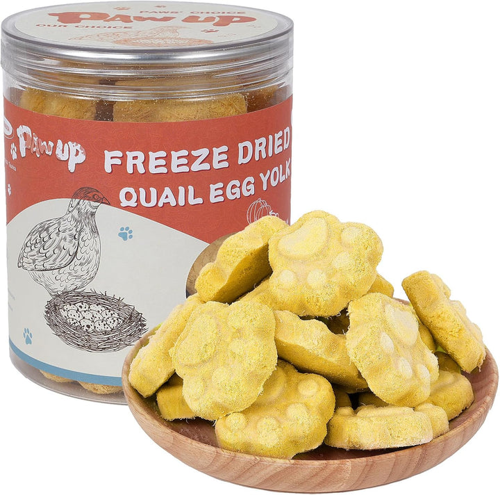 Freeze Dried Quail Egg Yolk Pet Treats, Freeze-Dried Pet Food for Dogs, Cats, Pure Fresh Ingredient, 4.2 Oz, Rawhide Free, Gluten&Grain Free