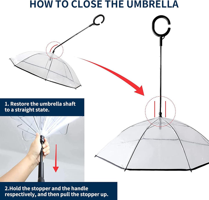 Clear Dog Umbrella for Small Dogs, Dog Umbrella Leash Keeps Dogs Dry in Rain Walking, Small Dog Rain Umbrella with Adjustable Leash, Self-Assembly