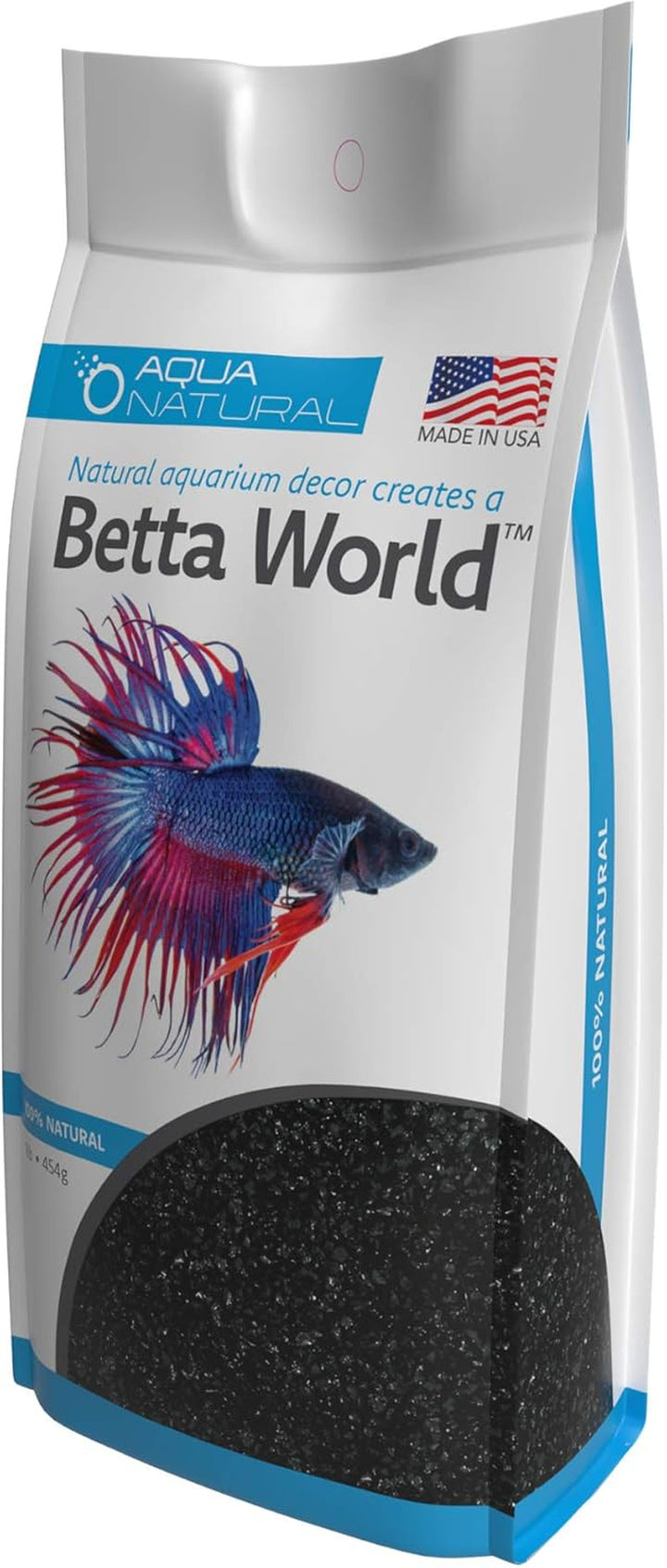 Betta World - Diamond Black Quartz 1Lb, Gravel/Rocks/Substrate for Fish Tank/Bowl (BETTA003)