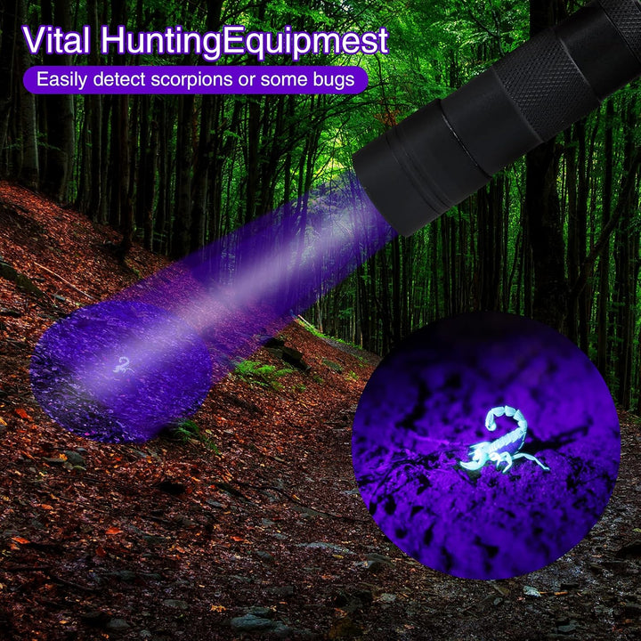2 Pack UV Flashlight, 12 LED Handheld Blacklight Flashlight 395Nm Mini Light Torch Detector for Dog Pet Urine Stains, Bed Bugs and Scorpions. (Batteries Not Included)