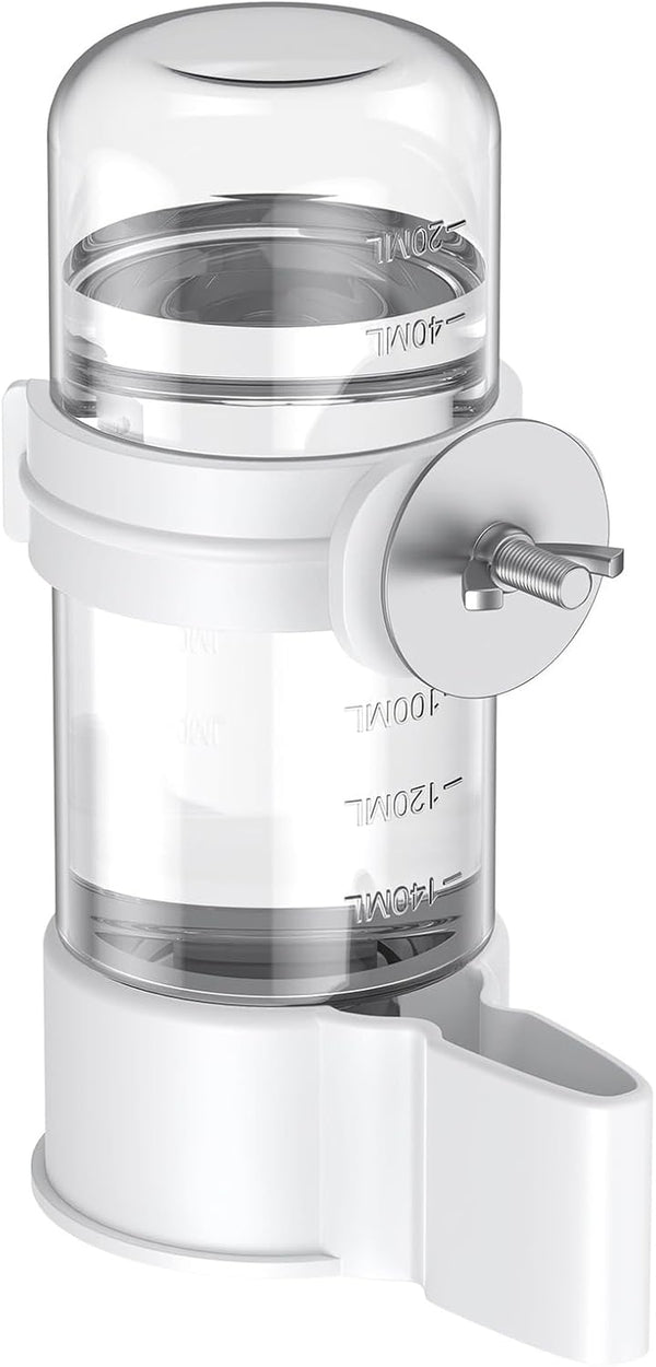 Bird Water Dispenser, Automatic Water Feeder, Plastic Cage Water Dispenser, White Parrot Waterer for Small Parakeet Cockatiel Budgie Lovebirds (Not Fit for Food Feeding)